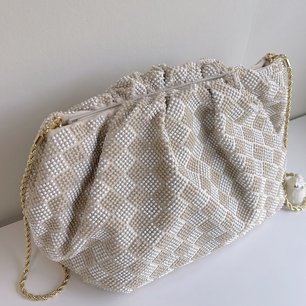 Loeffler Randall Pleated Beaded Clutch - Picture 4 of 16